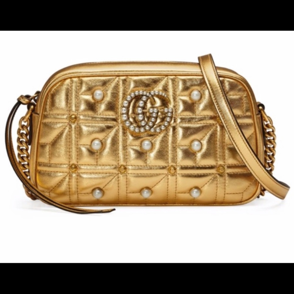 Gucci gg marmont gold bag authentic